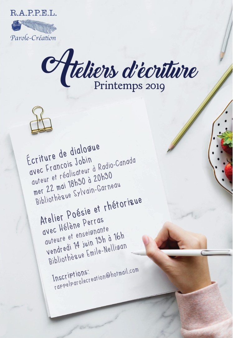 Atelier écriture printemps 2019
